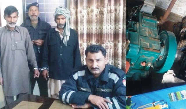 لیہ۔تھانہ چوبارہ میں چور گینگ گرفتار، لا کھوں  کے پنکھے اور پیٹر انجن برآمد،  فتح پور پولیس نے مجرم اشتہاری کو گرفتار کر لیا