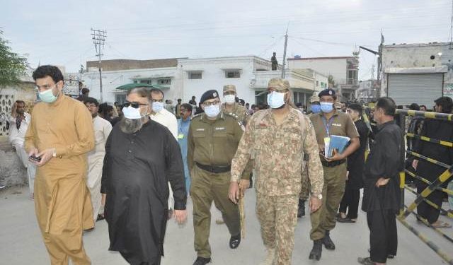 لیہ ۔ ڈی پی او، ڈپٹی کمشنر   اور آرمی افسران  کا کروڑ میں  محرم الحرام میں سکیورٹی انتظامات کا جائزہ