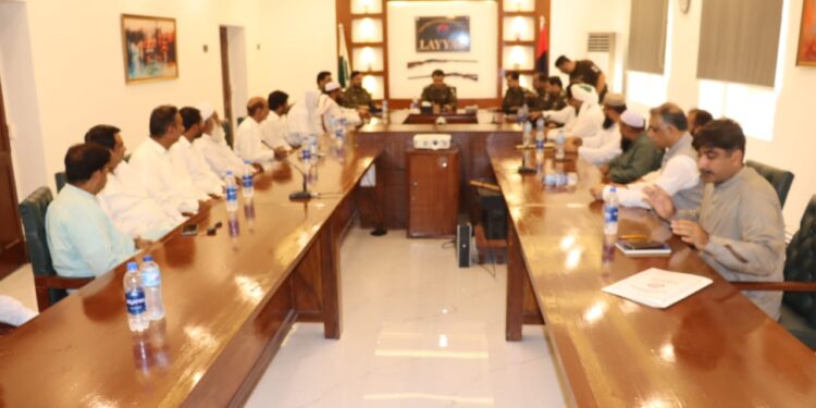 ڈی پی او لیہ محمد علی وسیم کی زیر صدارت امن کمیٹی کا اجلاس