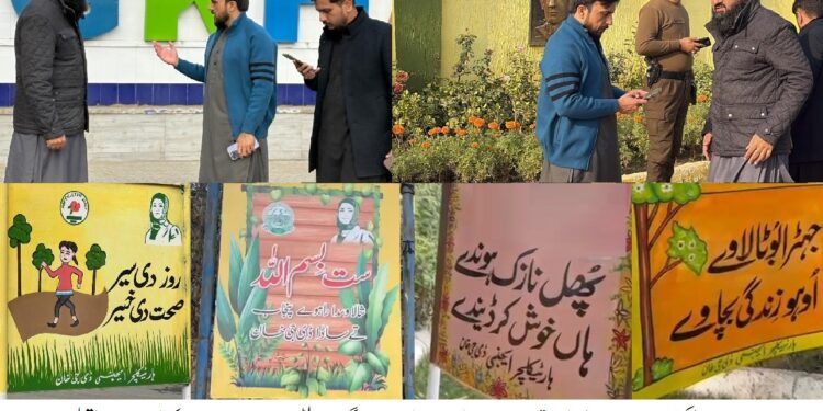 ڈیرہ غازیخان  شہر میں سراءیکی زبان میں خوبصورت  بورڈ ز کی تنصیب